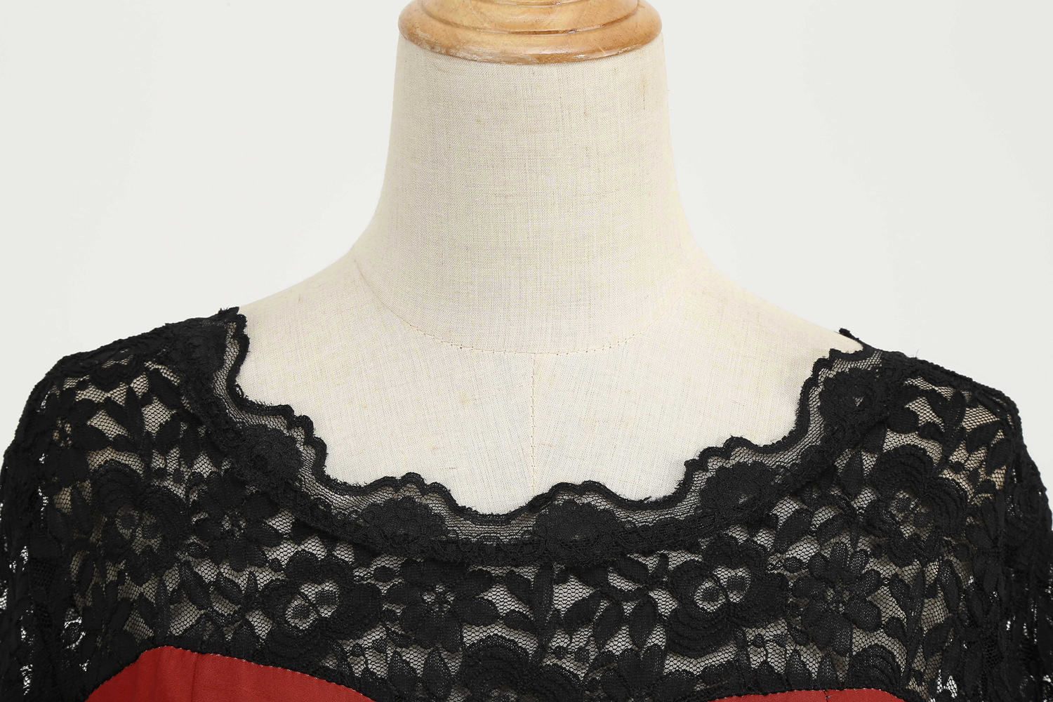 Womens Retro Lace round Neck Short-Sleeved Printed Maxi Dress for Cosplay Party